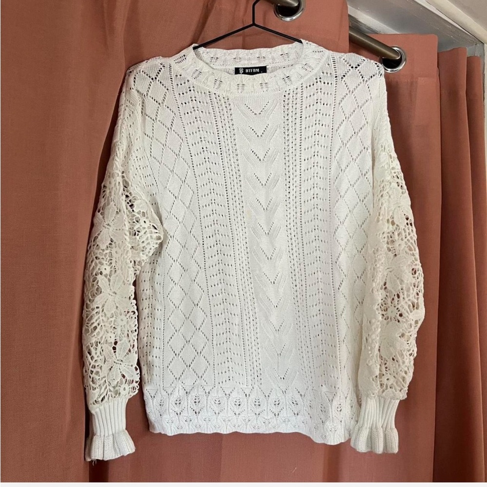 Vintage White Lace knit Sweater